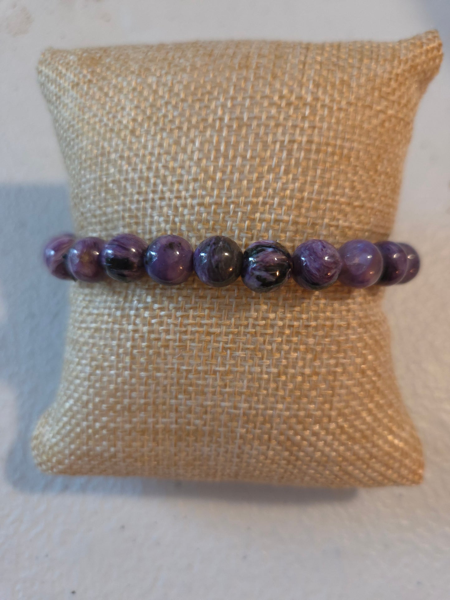 Charoite bracelet 8mm round stones