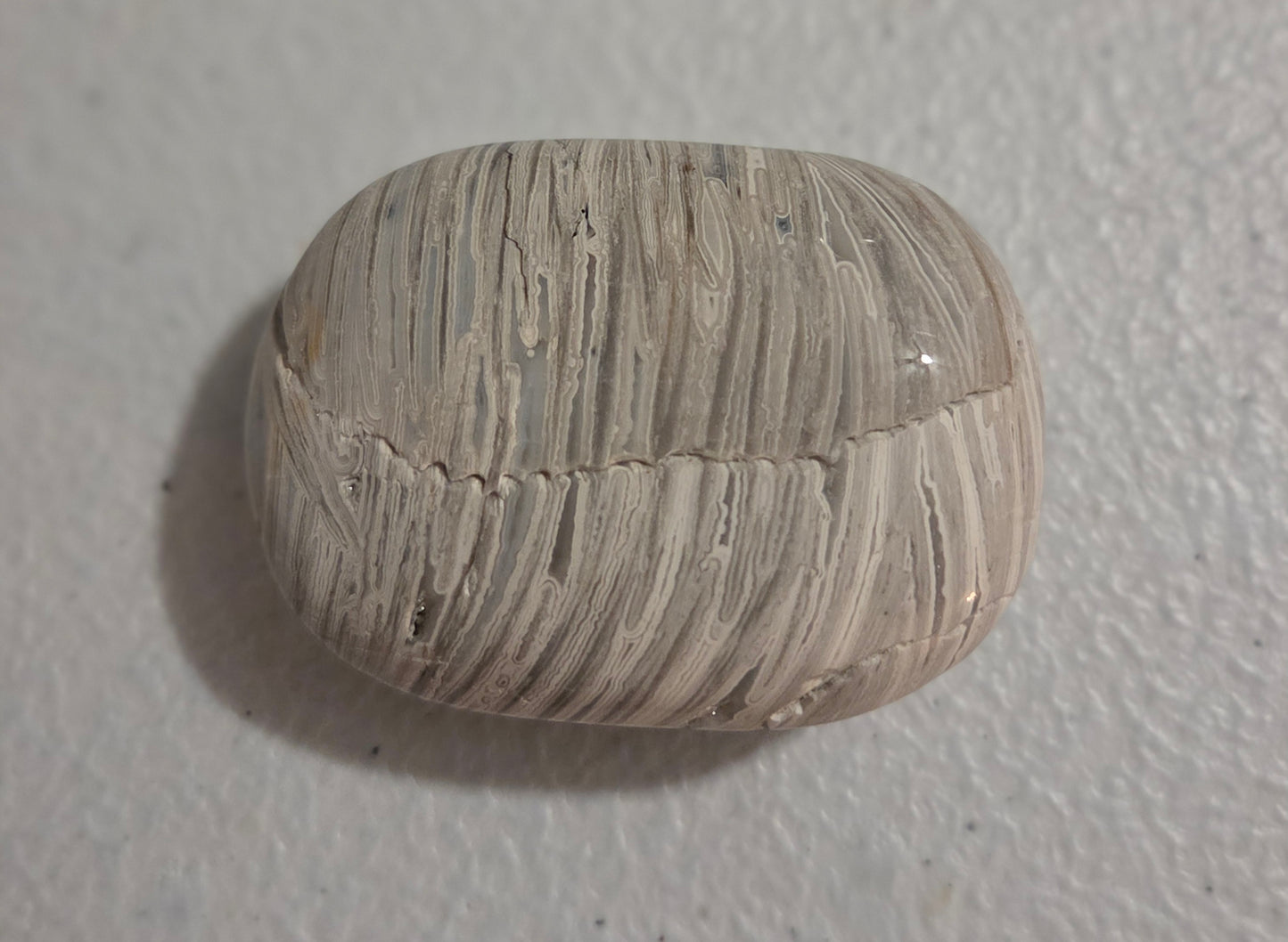 Mexican White Lace Agate palm stone