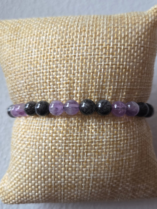 Amethyst and Black Tourmaline Rutilated Quartz