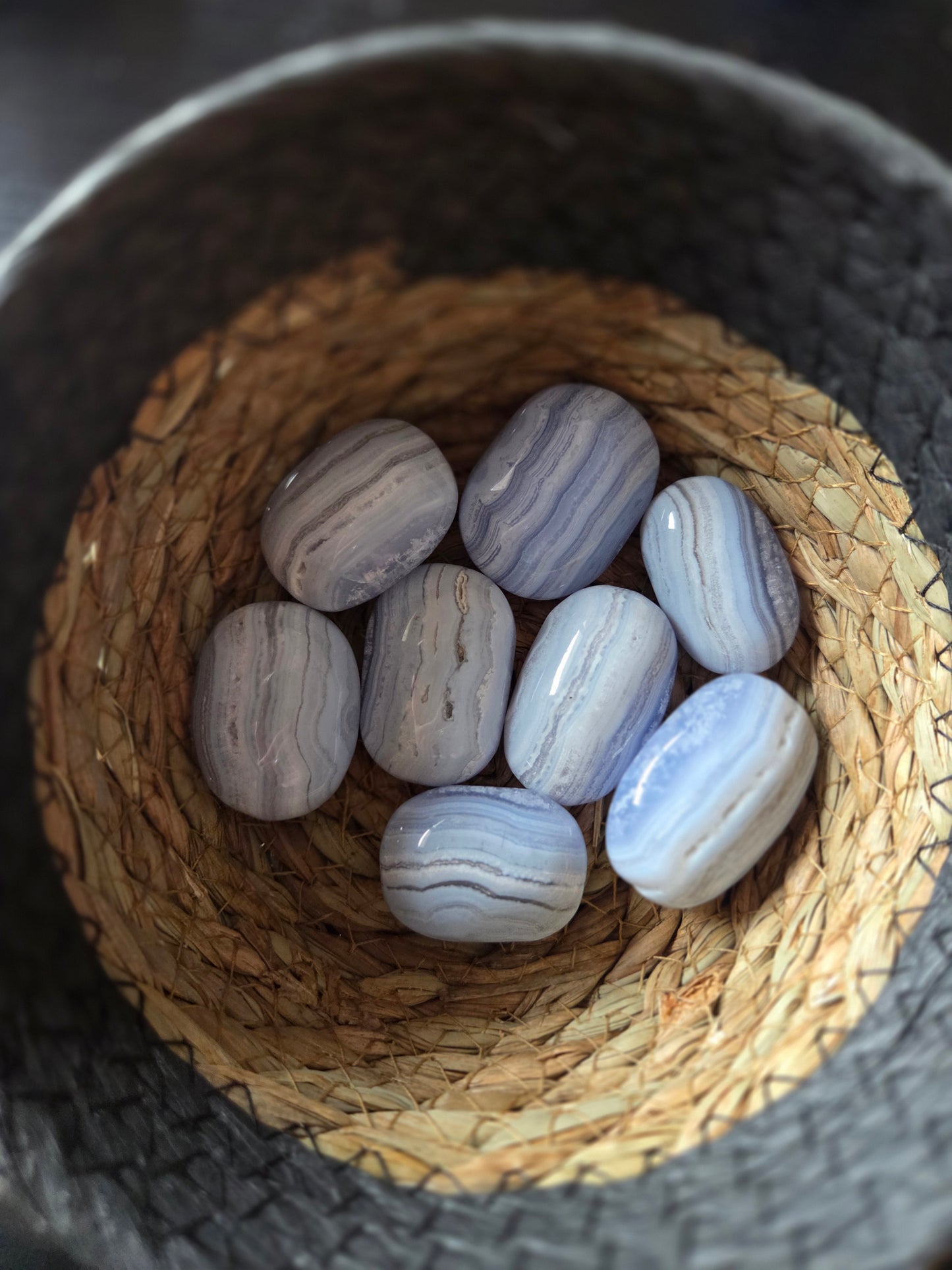 Blue Lace Agate tumbles- price per piece