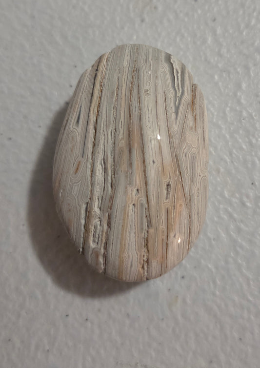 Mexican White Lace Agate palm stone