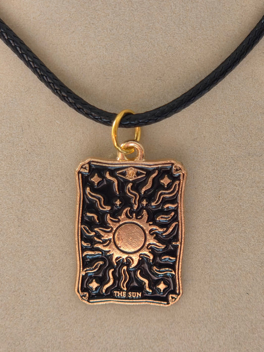 The Sun Tarot Card charm necklace