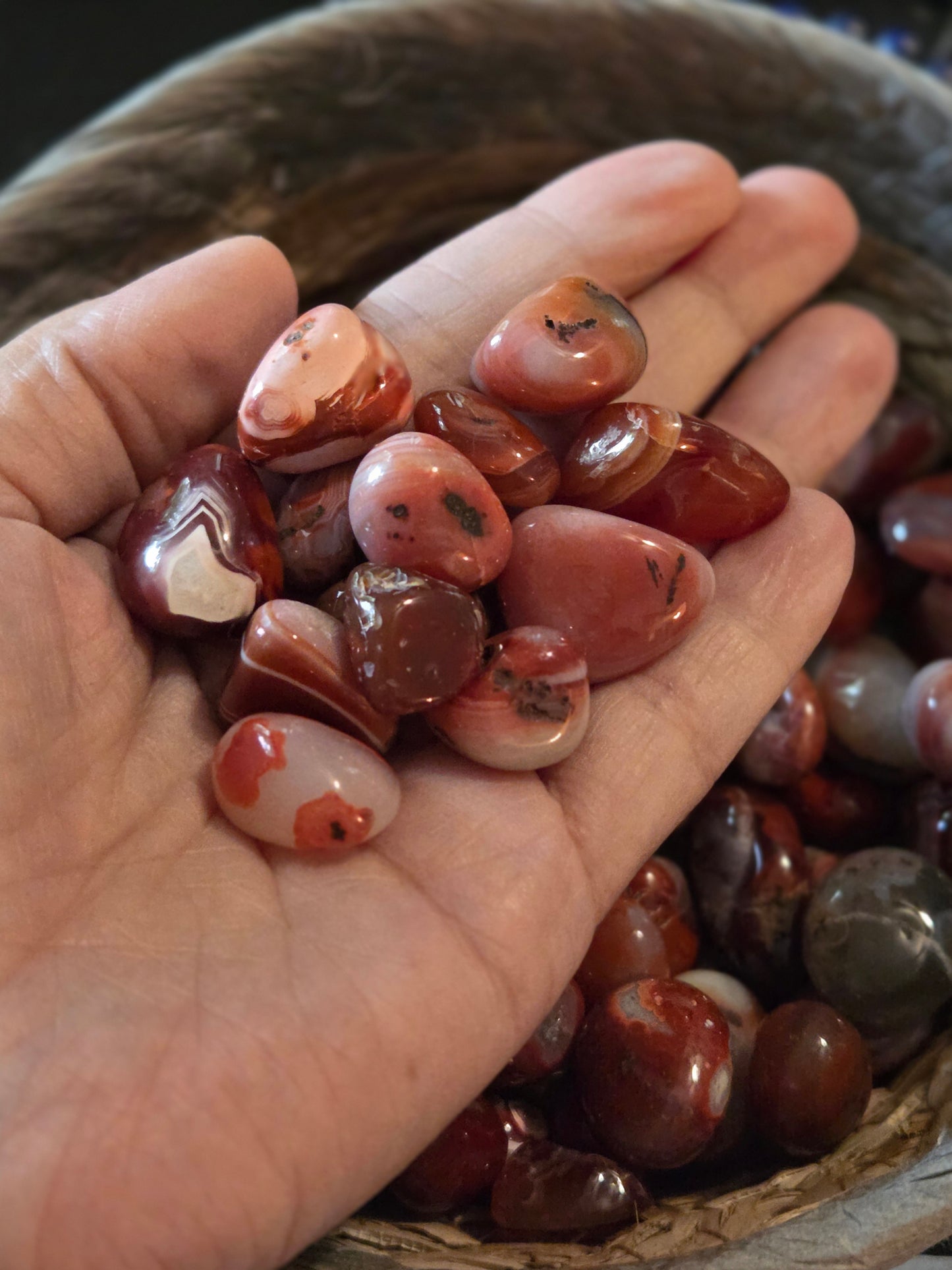 Red Sardoynx small Tumbles- price per piece