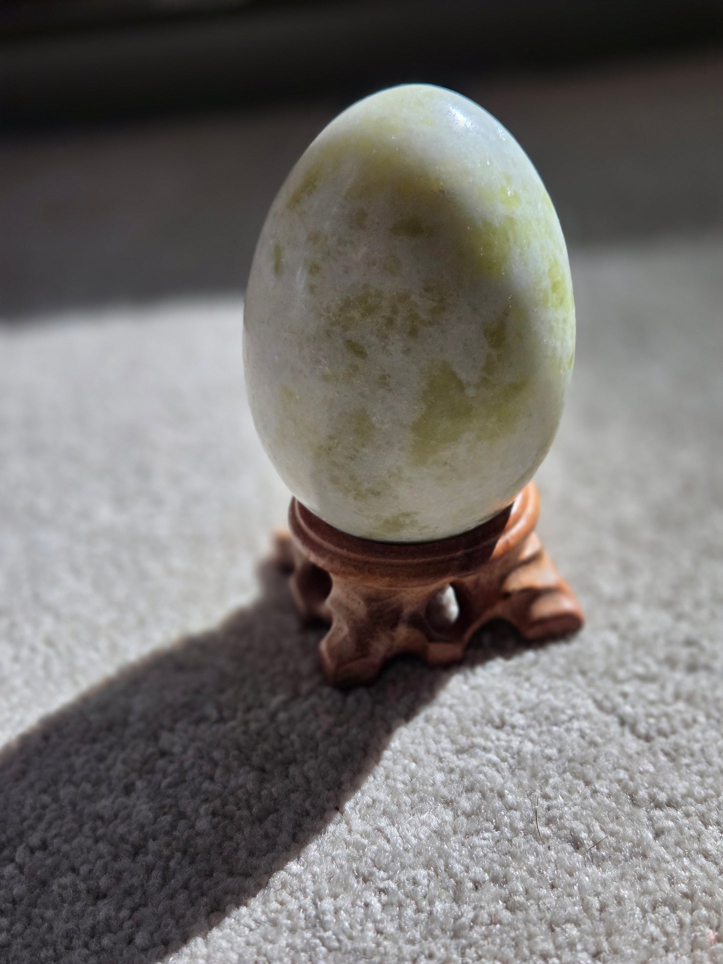 Lemon Jade Egg Stone with stand