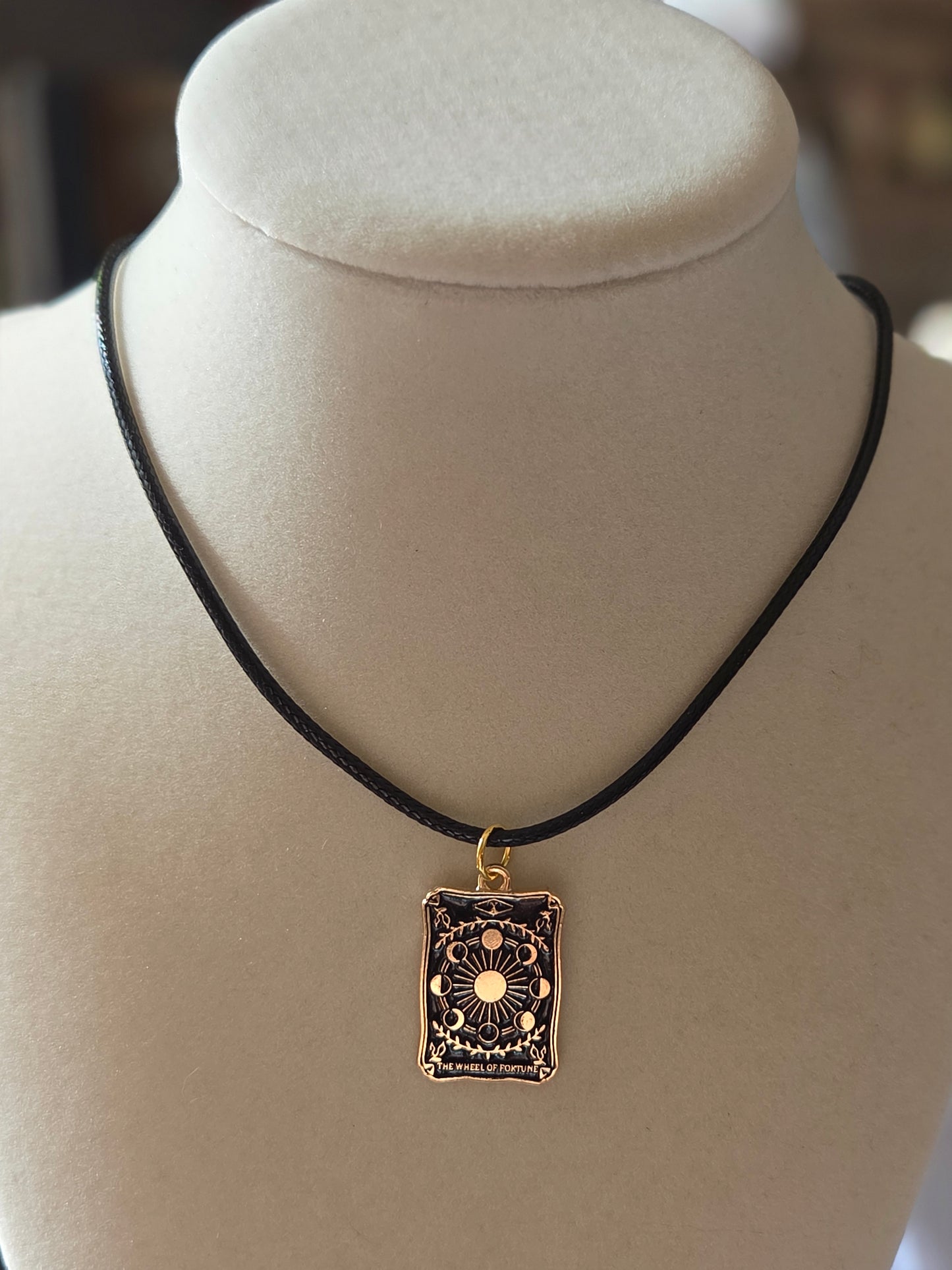 The Wheel of Fortune Tarot Card charm necklace