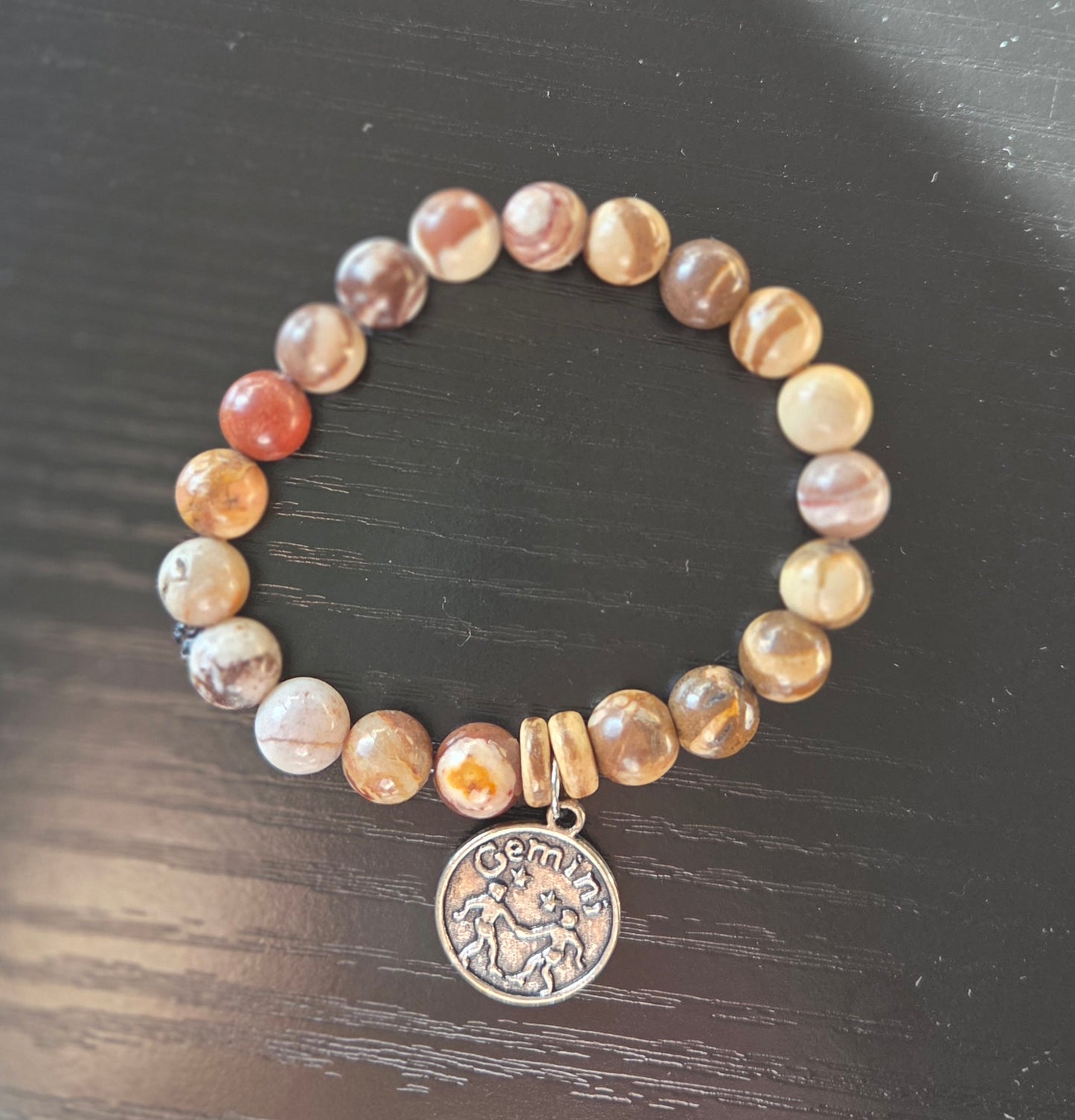 Zebra Jasper with Gemini charm