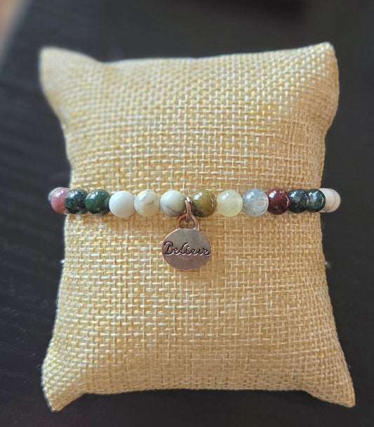 Ocean Jasper with "Believe" charm