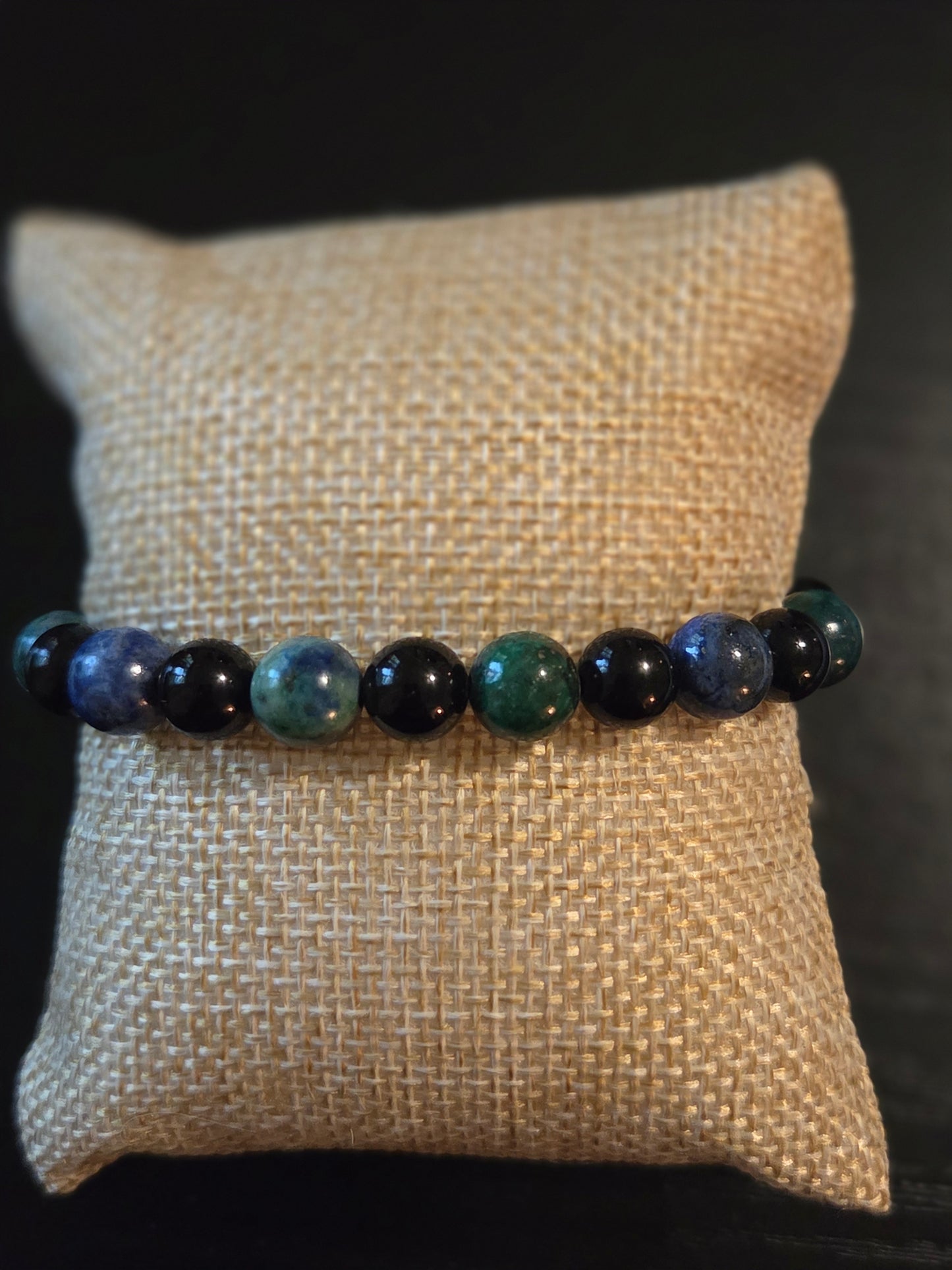 Azurite in Lapis and Black Tourmaline