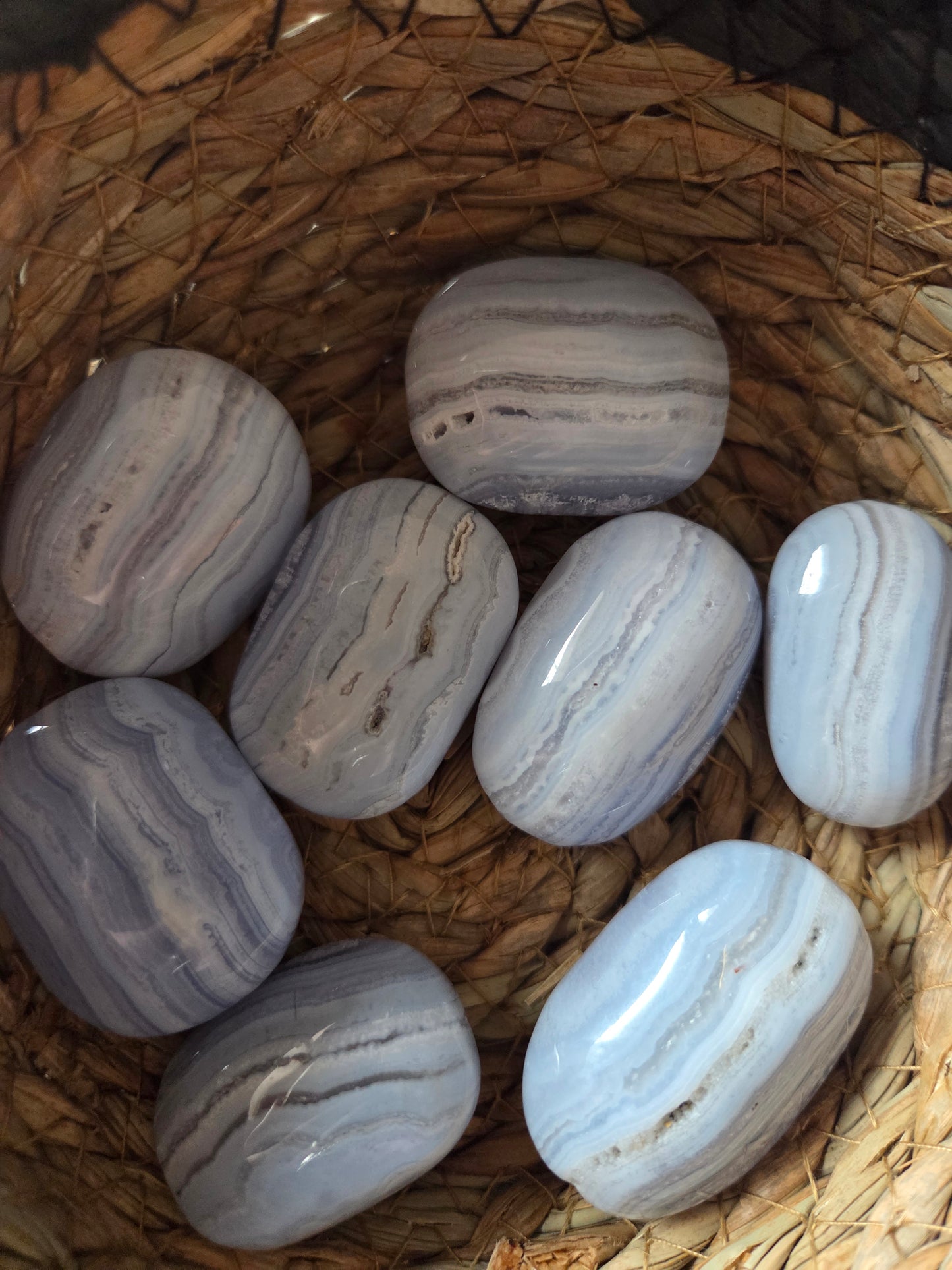 Blue Lace Agate tumbles- price per piece