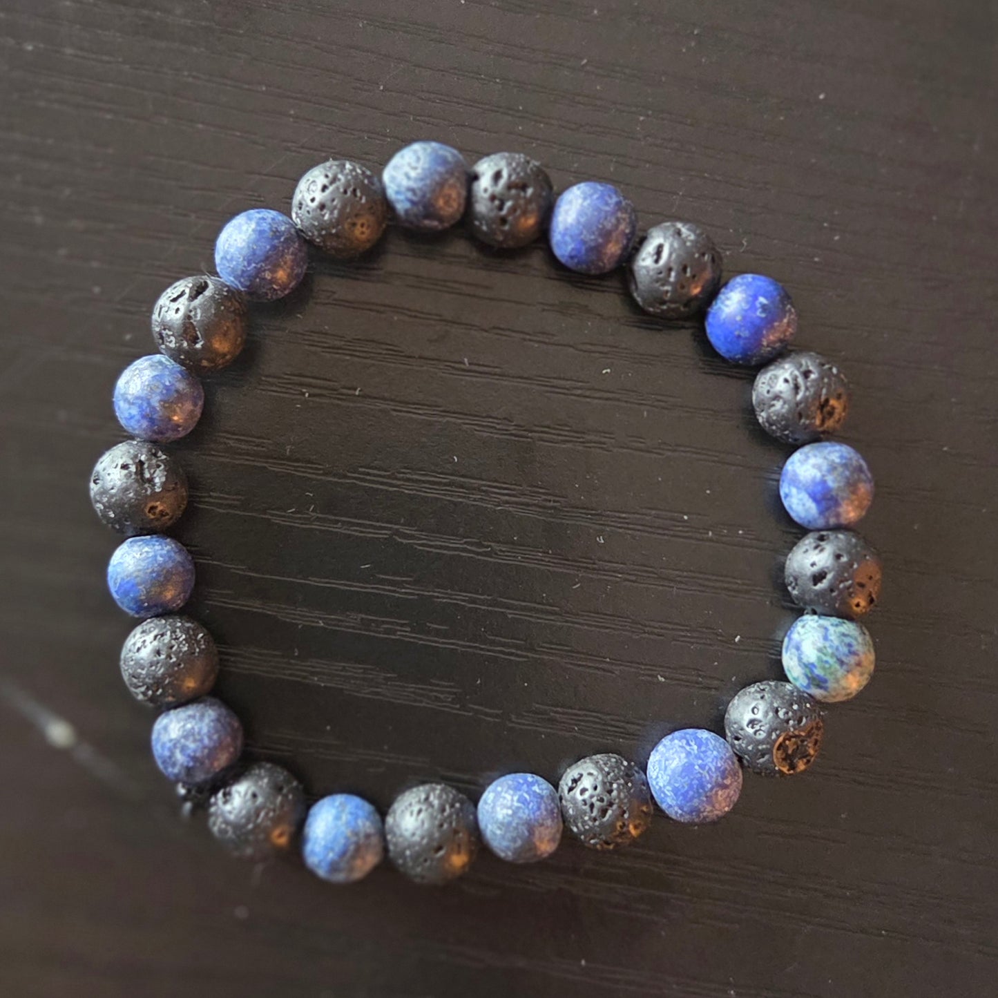Lapis Lazuli and Lava stone- 8mm beads