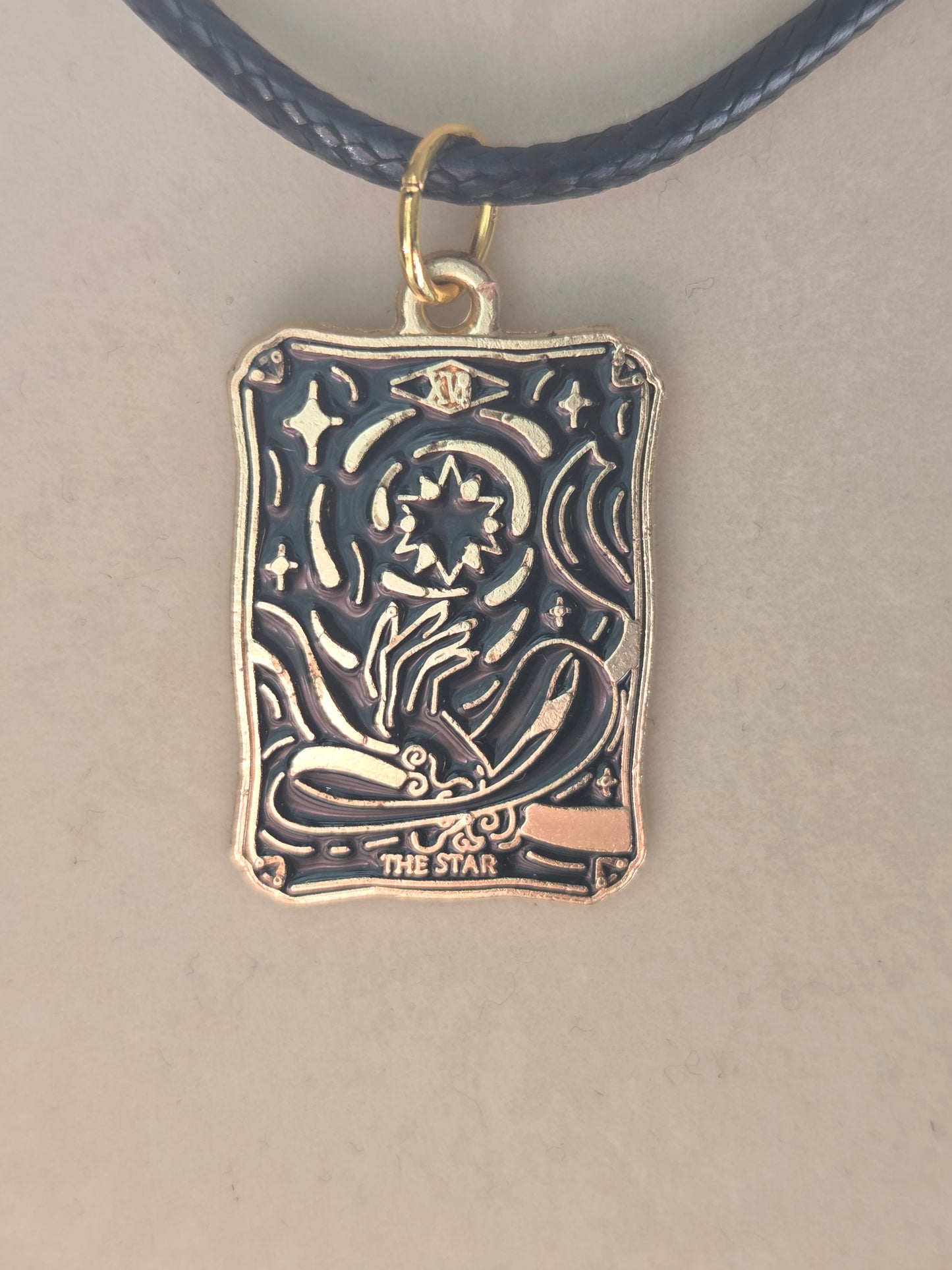 The Star Tarot Card charm necklace with cord