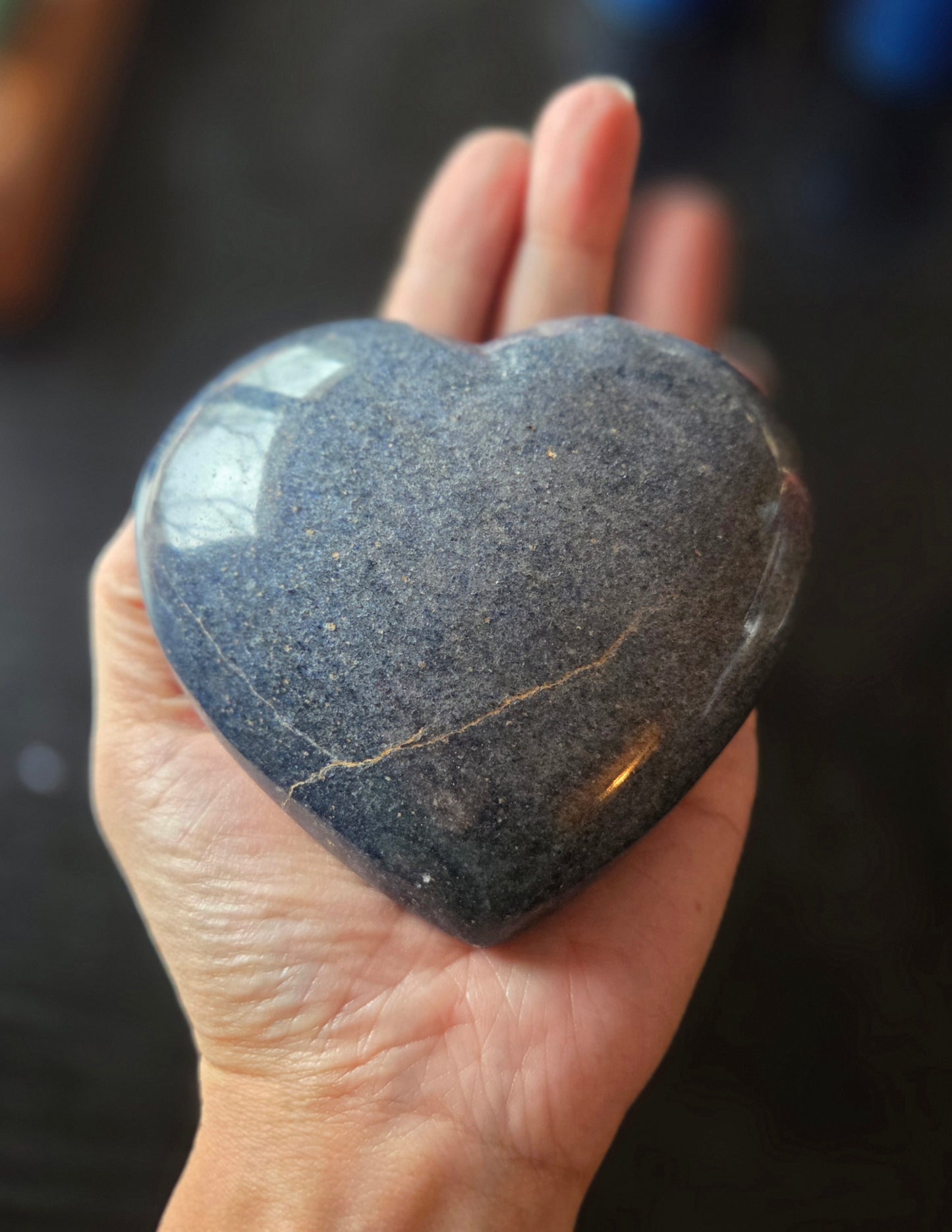 Dumortierit Quartz large heart