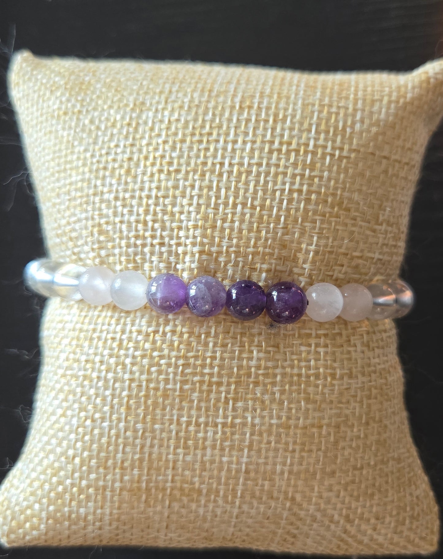 Amethyst, Rose Quartz, and Clear Quartz bracelet