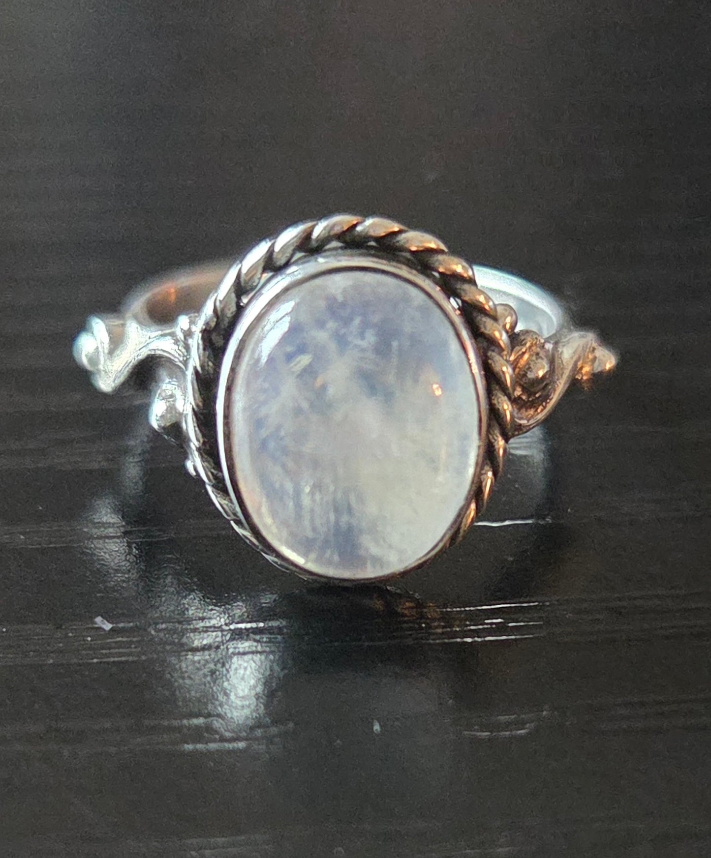 Moonstone ring size 4 sterling sliver
